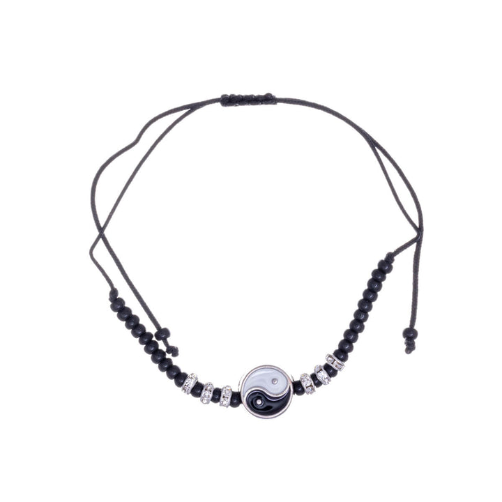 Yin-Yang-Freundschaftsarmband verstellbares Perlenarmband 2tlg.