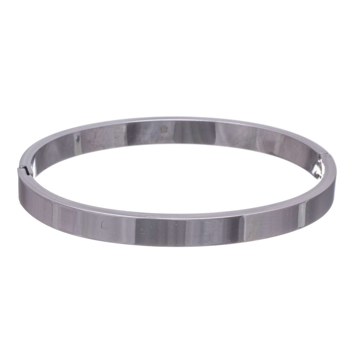 Flat steel bracelet with hinge