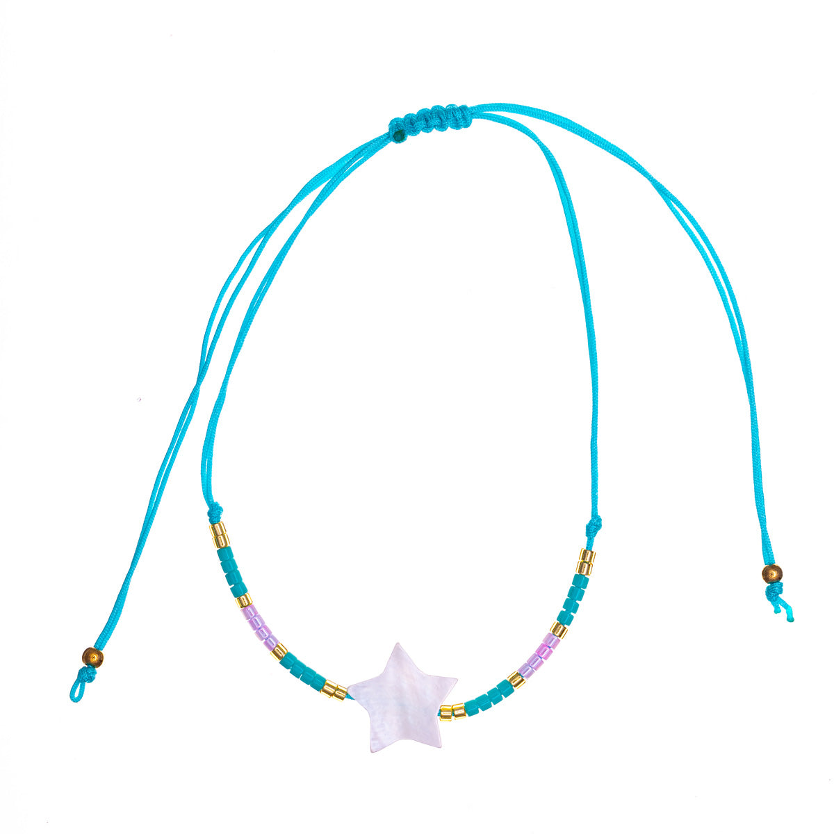 Colourful star bracelet with beads