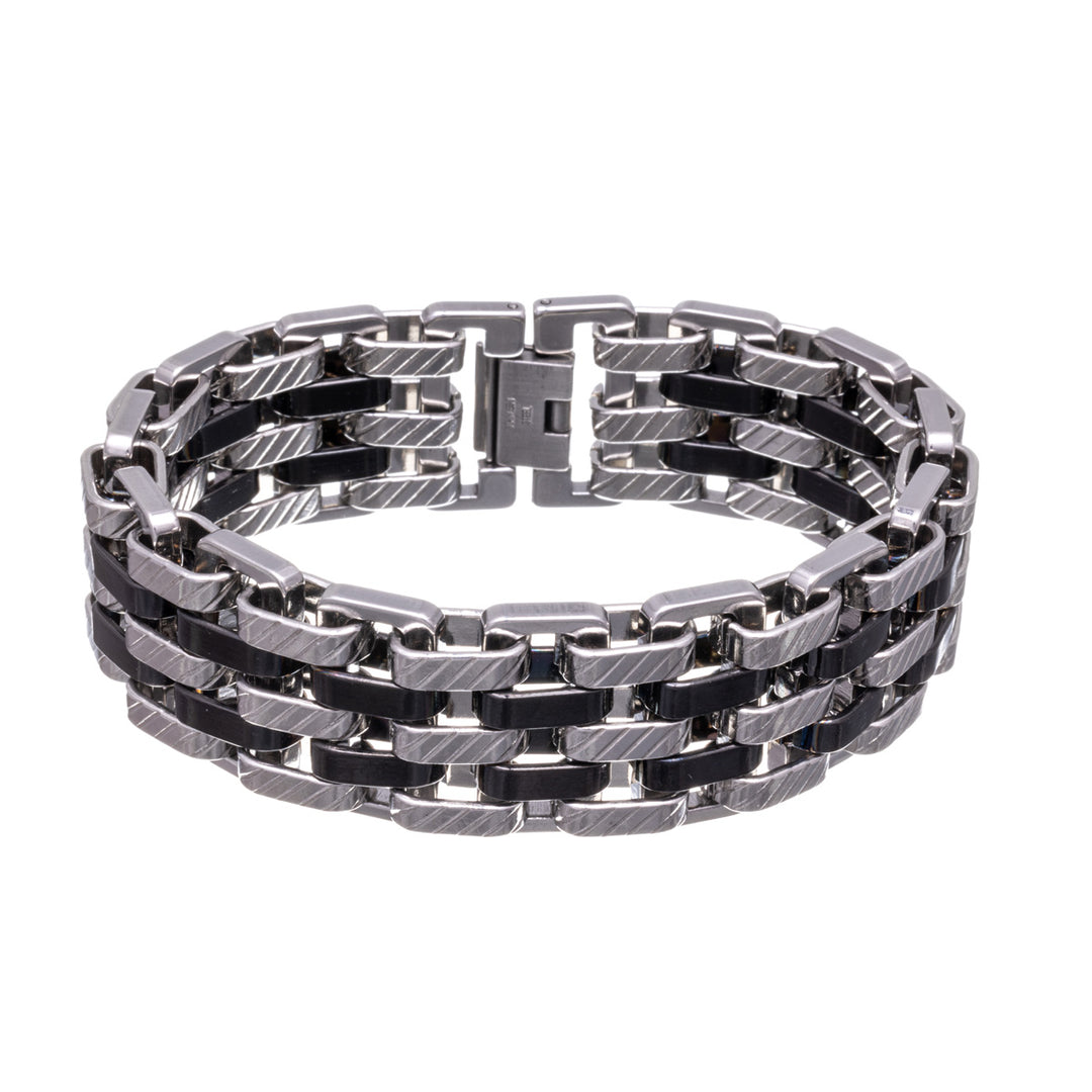 Steel wide bracelet 21,5cm (Steel 316L)