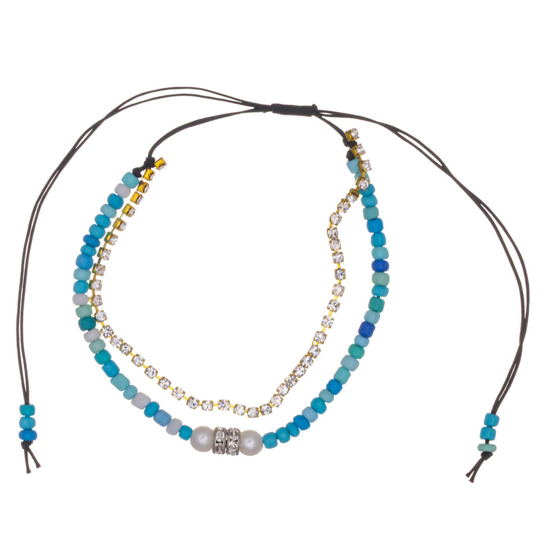 Zweireihiges verstellbares Armband mit Unendlichkeits-Anhänger