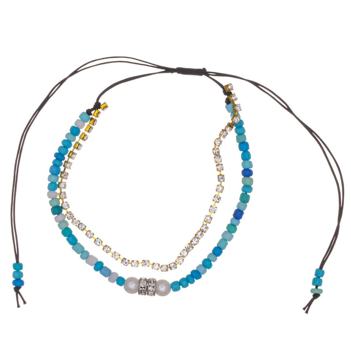 Zweireihiges verstellbares Armband mit Unendlichkeits-Anhänger