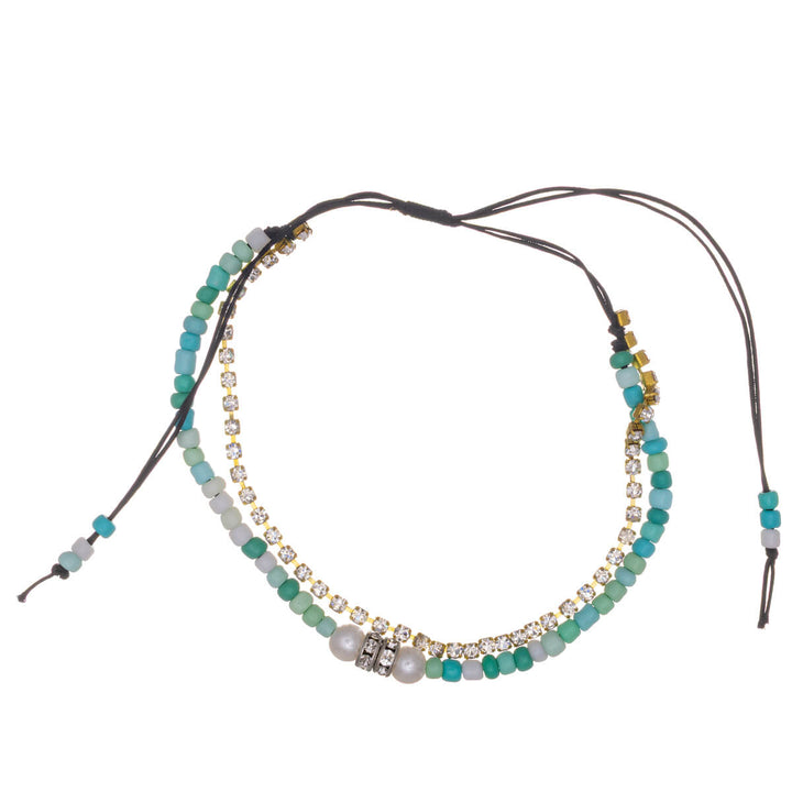 Zweireihiges verstellbares Armband mit Unendlichkeits-Anhänger