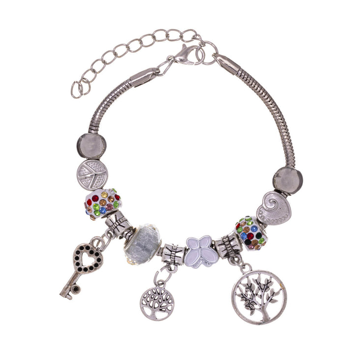 Bracelet with colourful beads and pendants