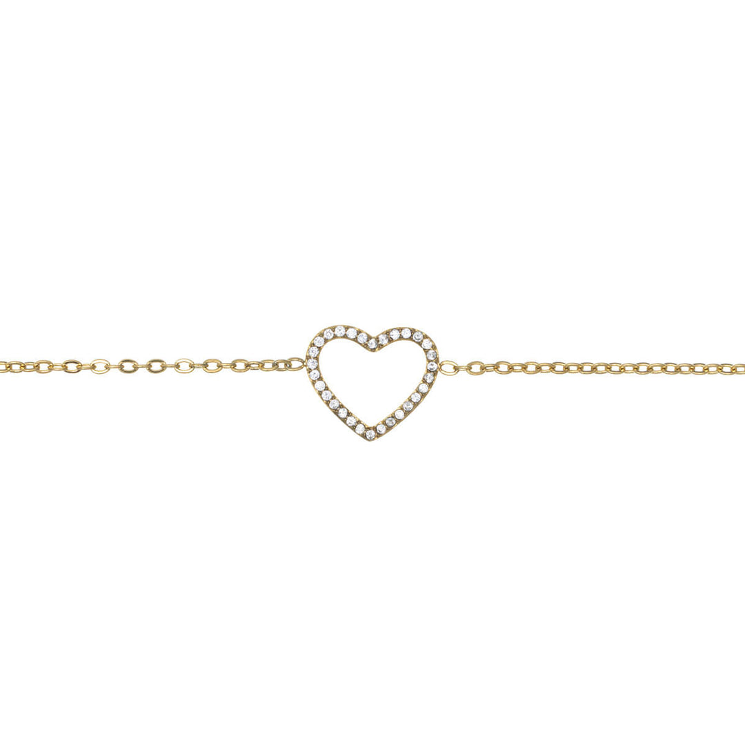 Steel zirconia heart bracelet (Steel 316L)