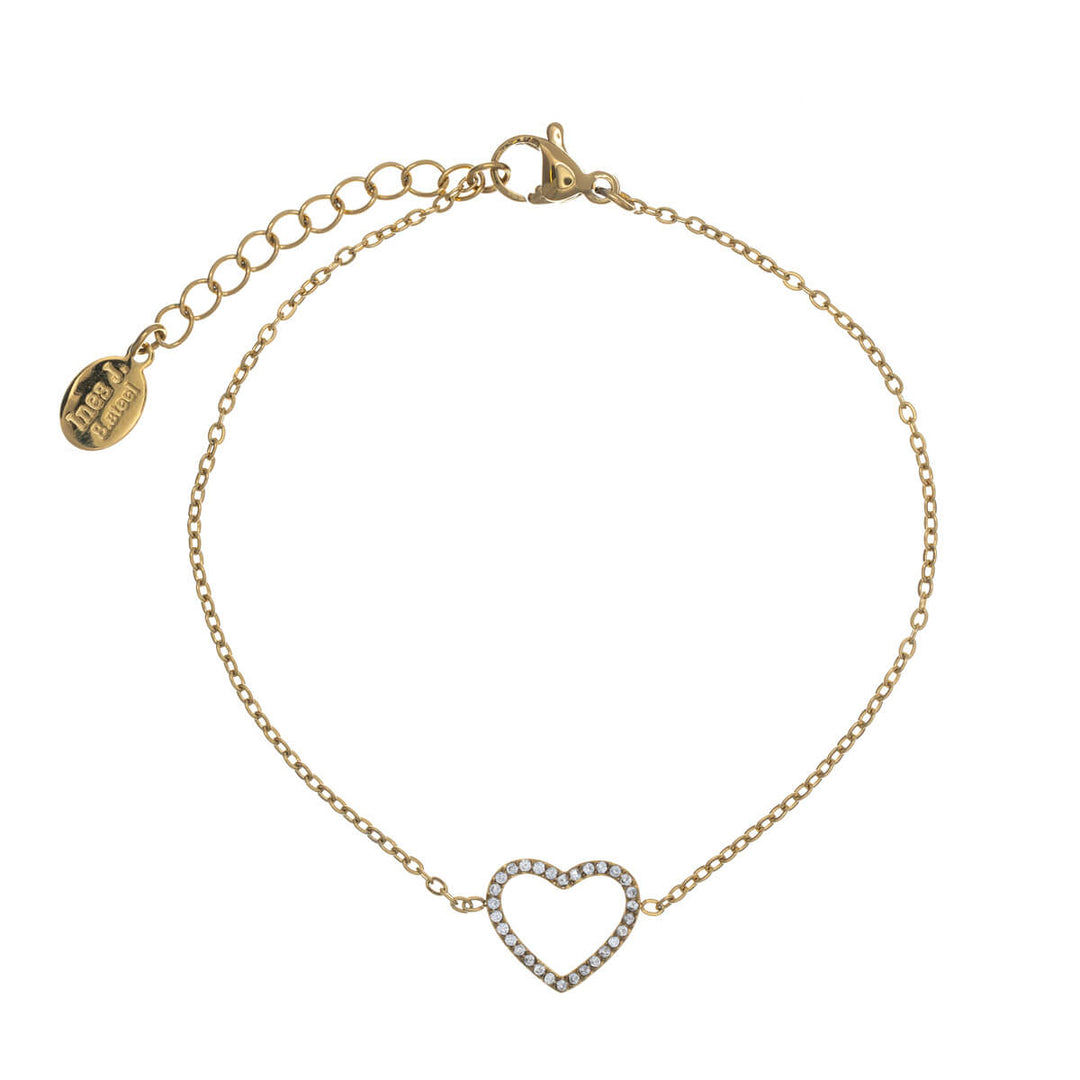 Steel zirconia heart bracelet (Steel 316L)