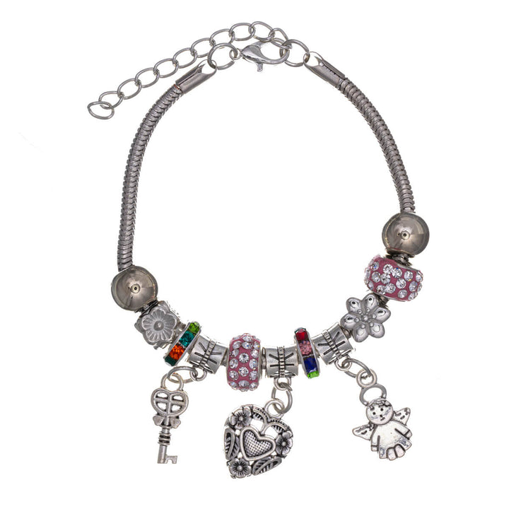 Bracelet with colourful beads and pendants