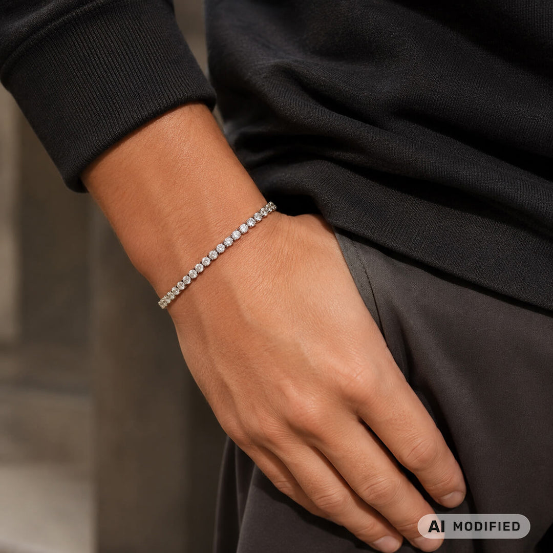 Zirconia tennis bracelet 4mm (Steel 316L)