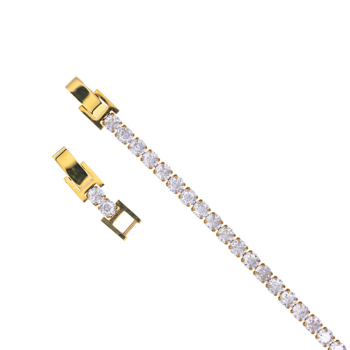 Zirkonia tennis rannekoru 4mm (Teräs 316L)