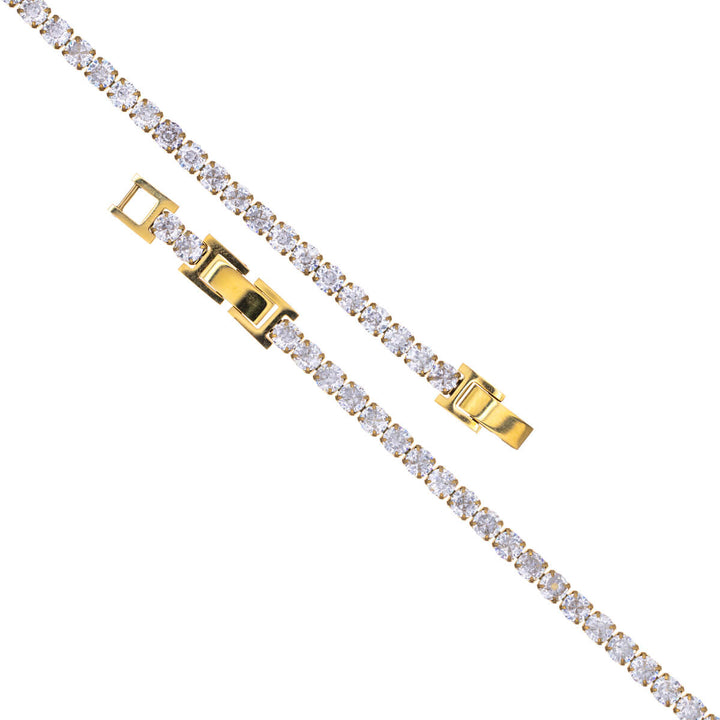 Zirkonia tennis rannekoru 4mm (Teräs 316L)