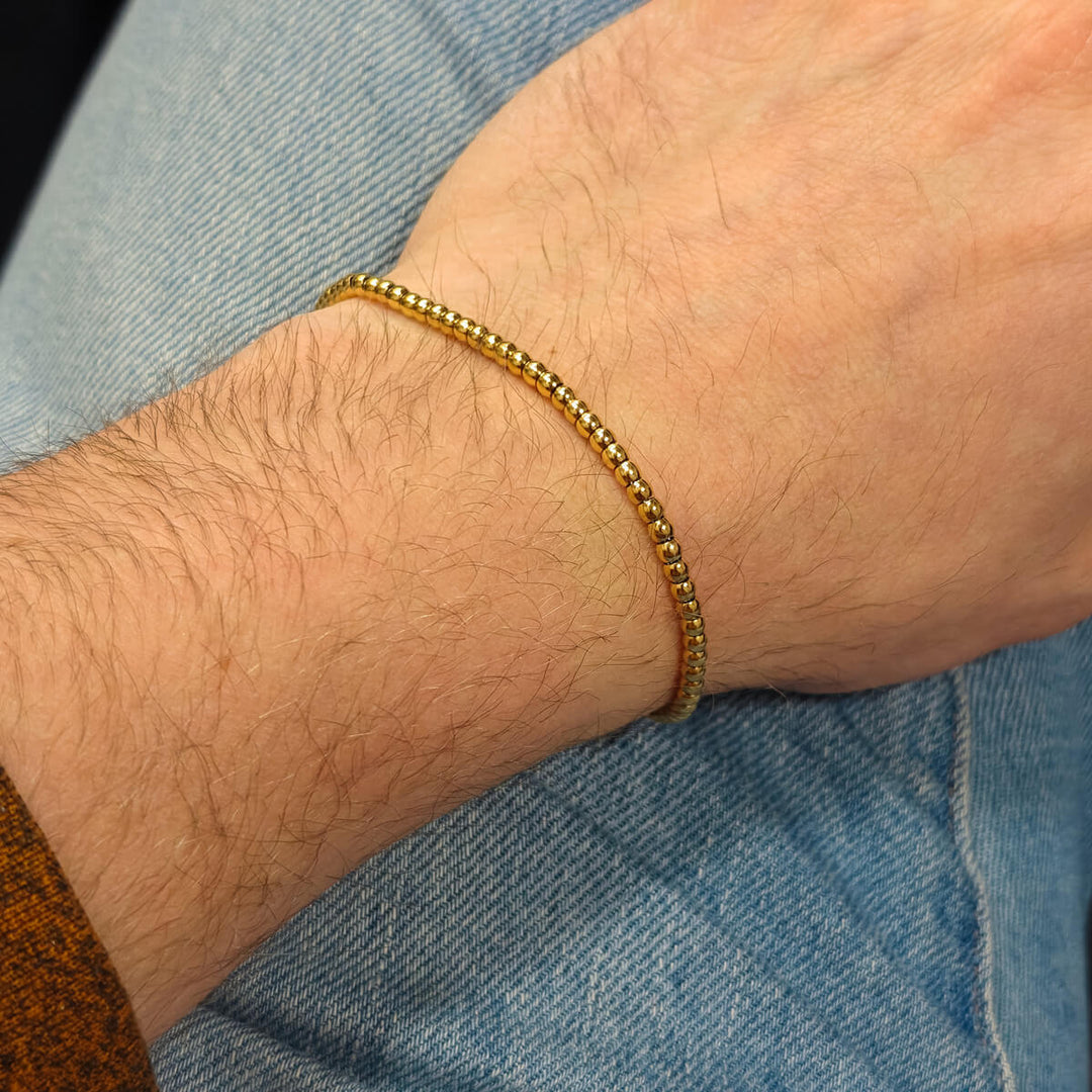 Teräksinen ohut helmi rannekoru 3mm (Teräs 316L)