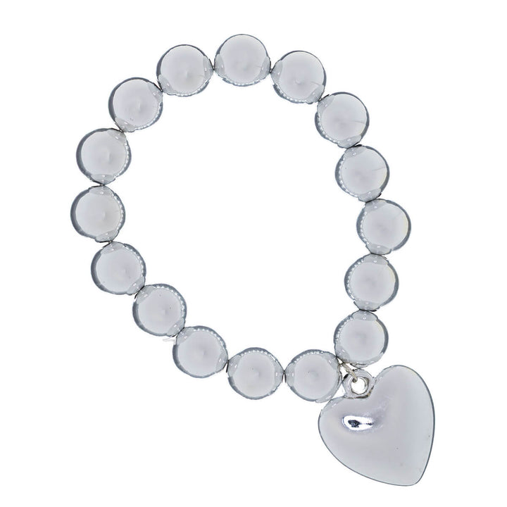 Metallihohto helmi rannekoru sydän riipuksella