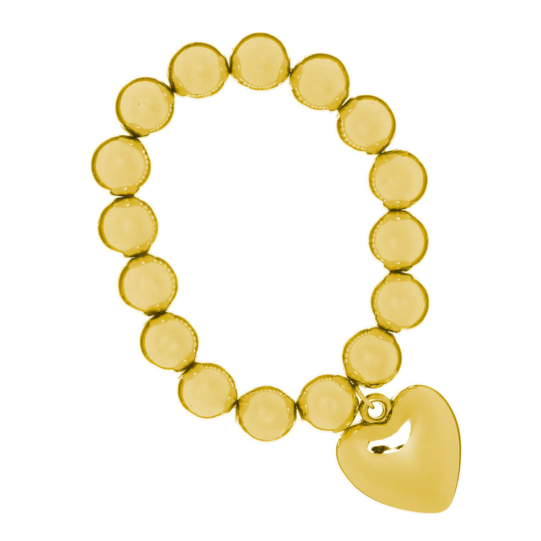 Metallihohto helmi rannekoru sydän riipuksella