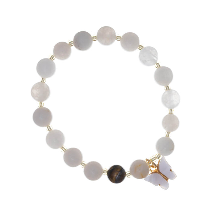 Steinperlenarmband mit Schmetterlingsanhänger