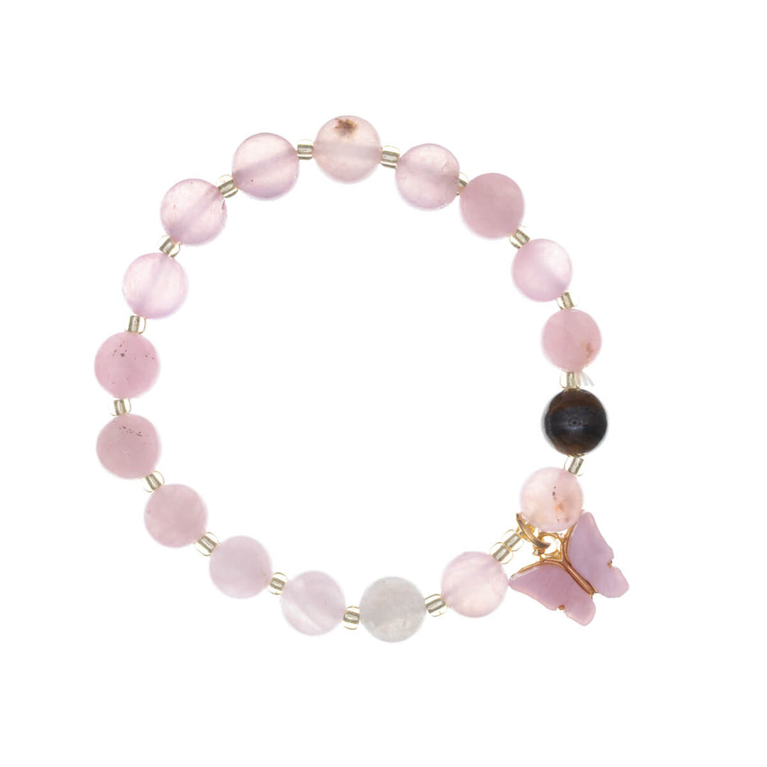 Steinperlenarmband mit Schmetterlingsanhänger