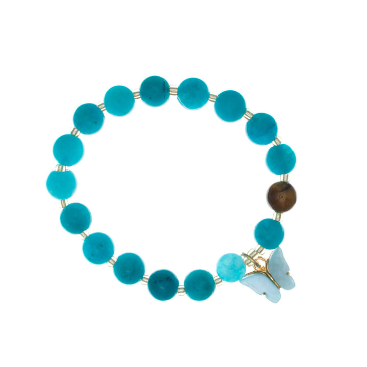 Steinperlenarmband mit Schmetterlingsanhänger