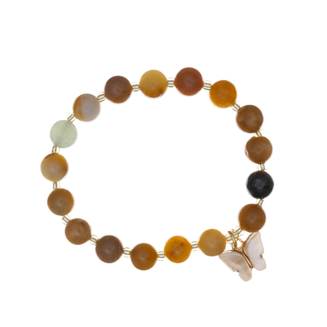 Steinperlenarmband mit Schmetterlingsanhänger