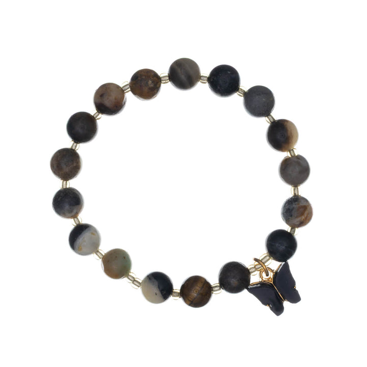 Steinperlenarmband mit Schmetterlingsanhänger