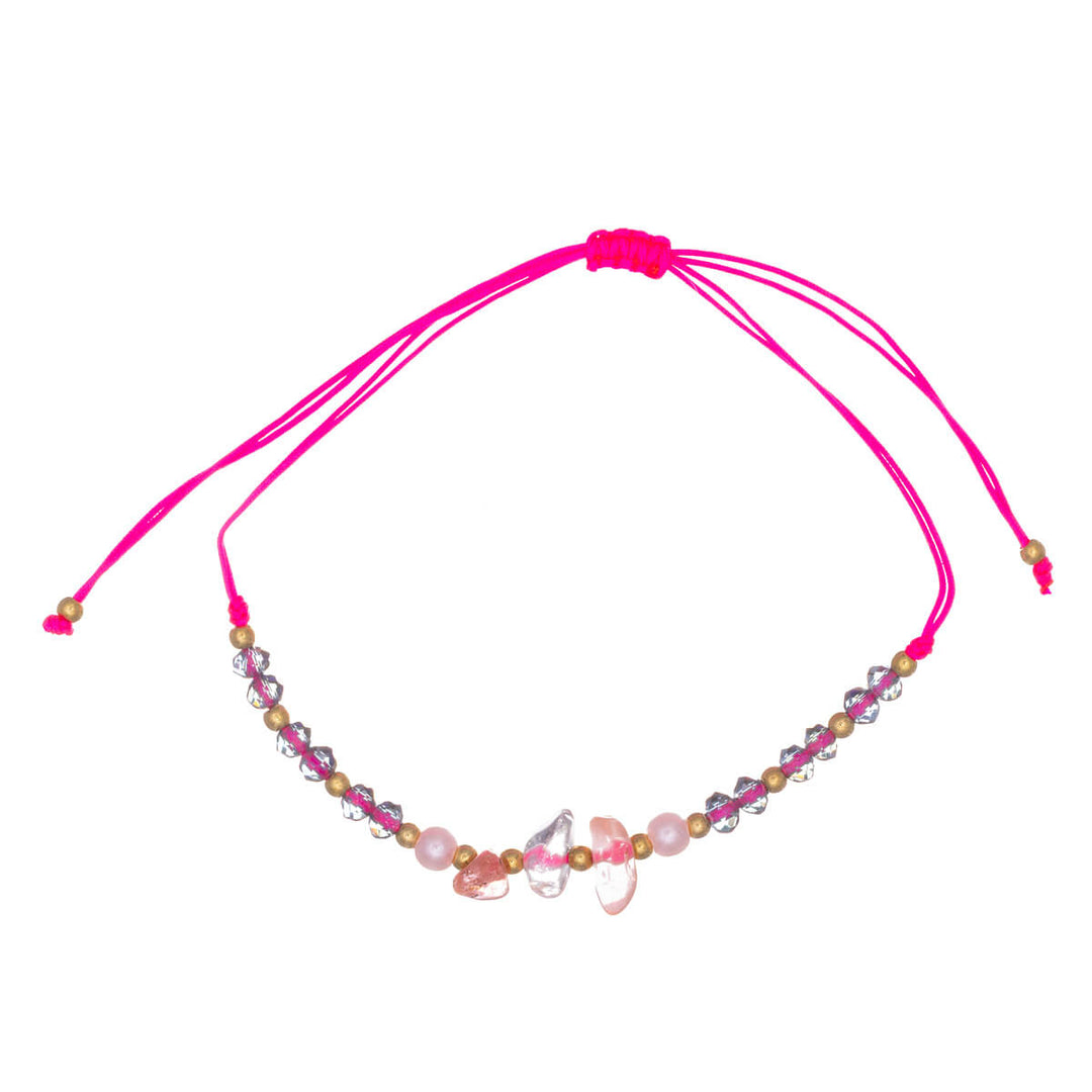 Verstellbares Steinarmband mit Perlen