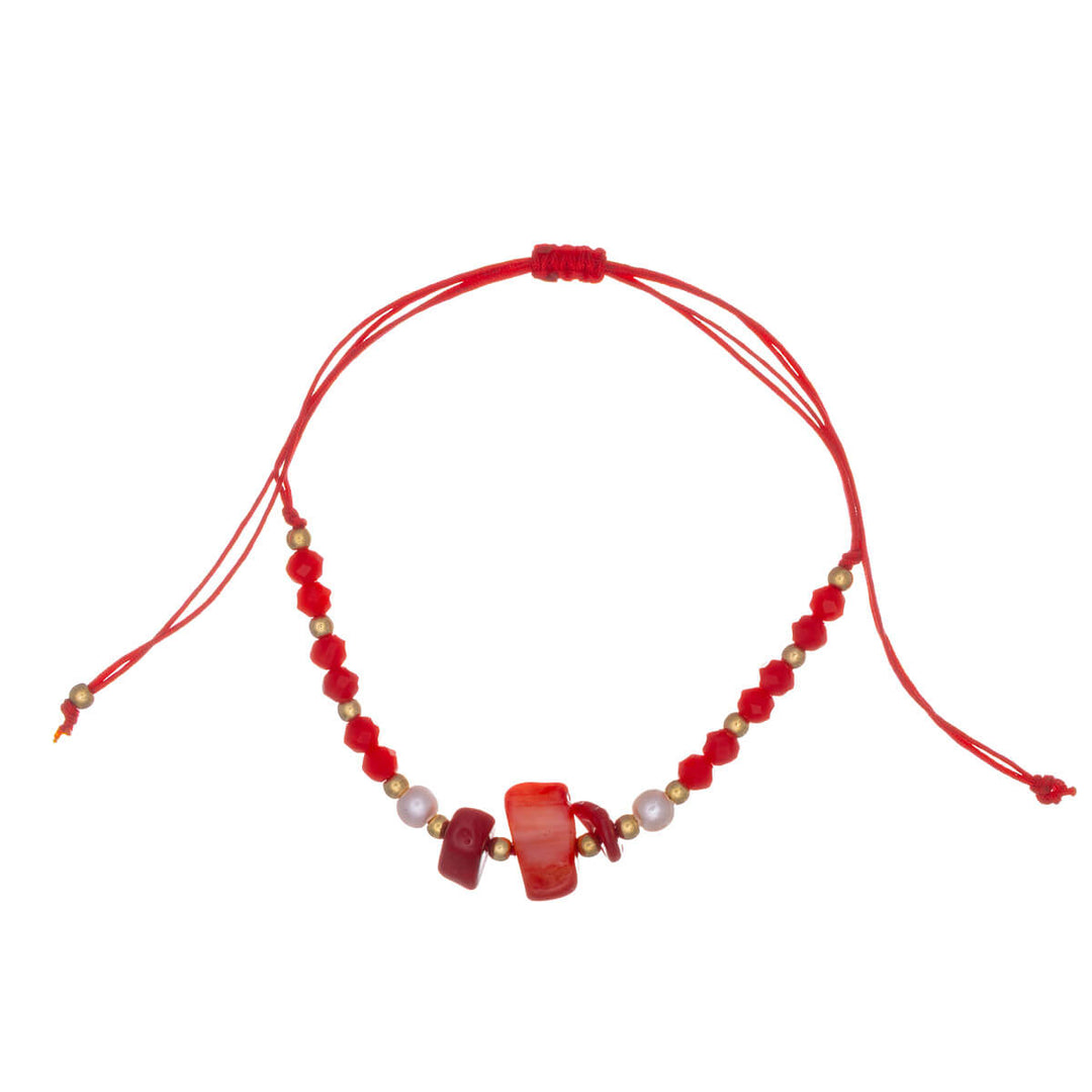 Verstellbares Steinarmband mit Perlen