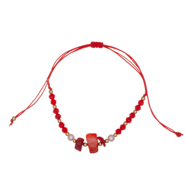 Verstellbares Steinarmband mit Perlen