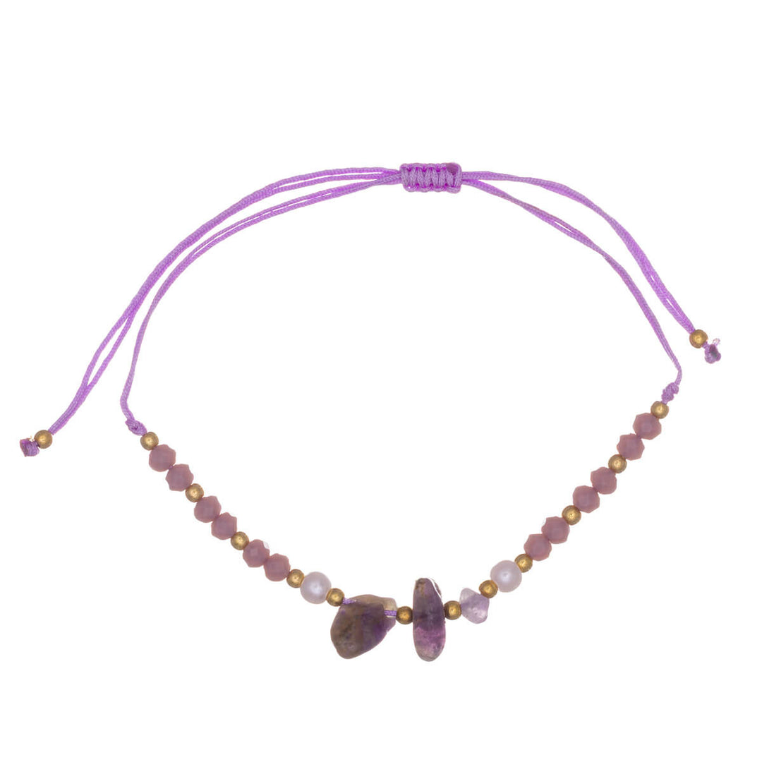 Verstellbares Steinarmband mit Perlen