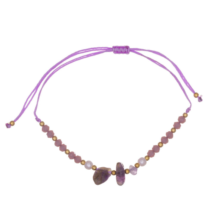 Verstellbares Steinarmband mit Perlen