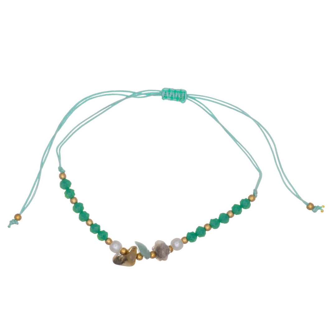 Verstellbares Steinarmband mit Perlen