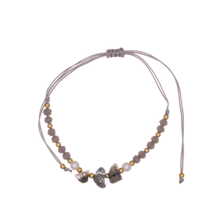 Verstellbares Steinarmband mit Perlen