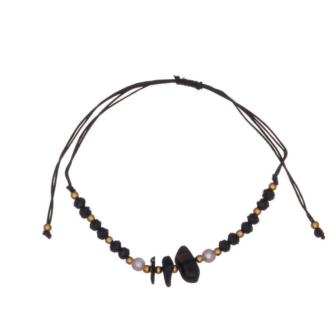 Verstellbares Steinarmband mit Perlen