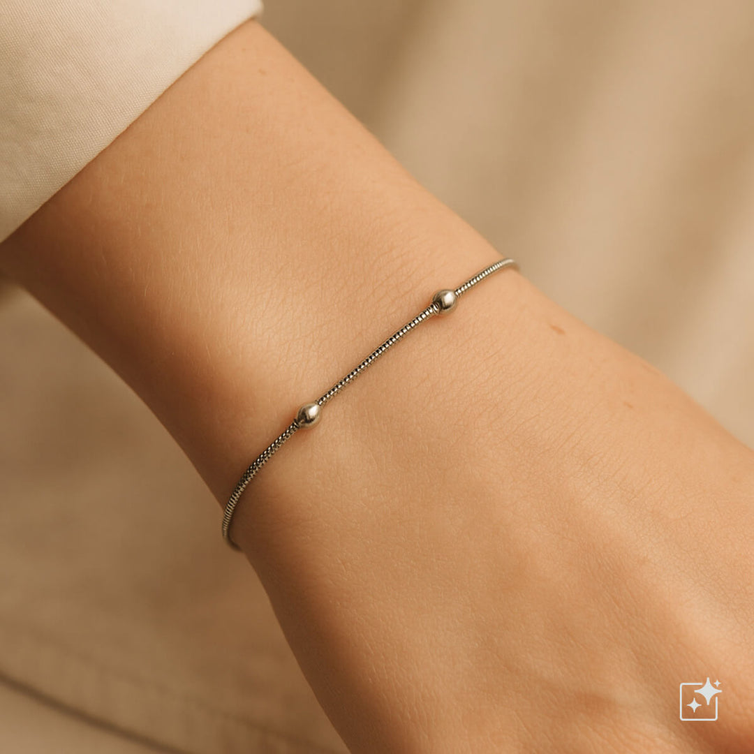 Steel bracelet with beads (Steel 316L)