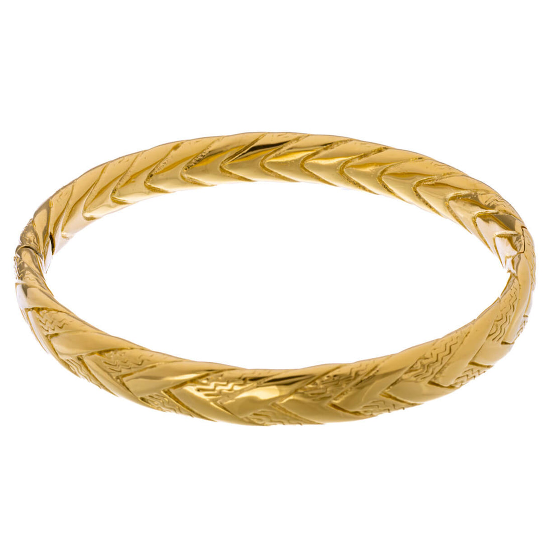 Kuvioitu teräksinen rannerengas saranalla (Teräs 316L)