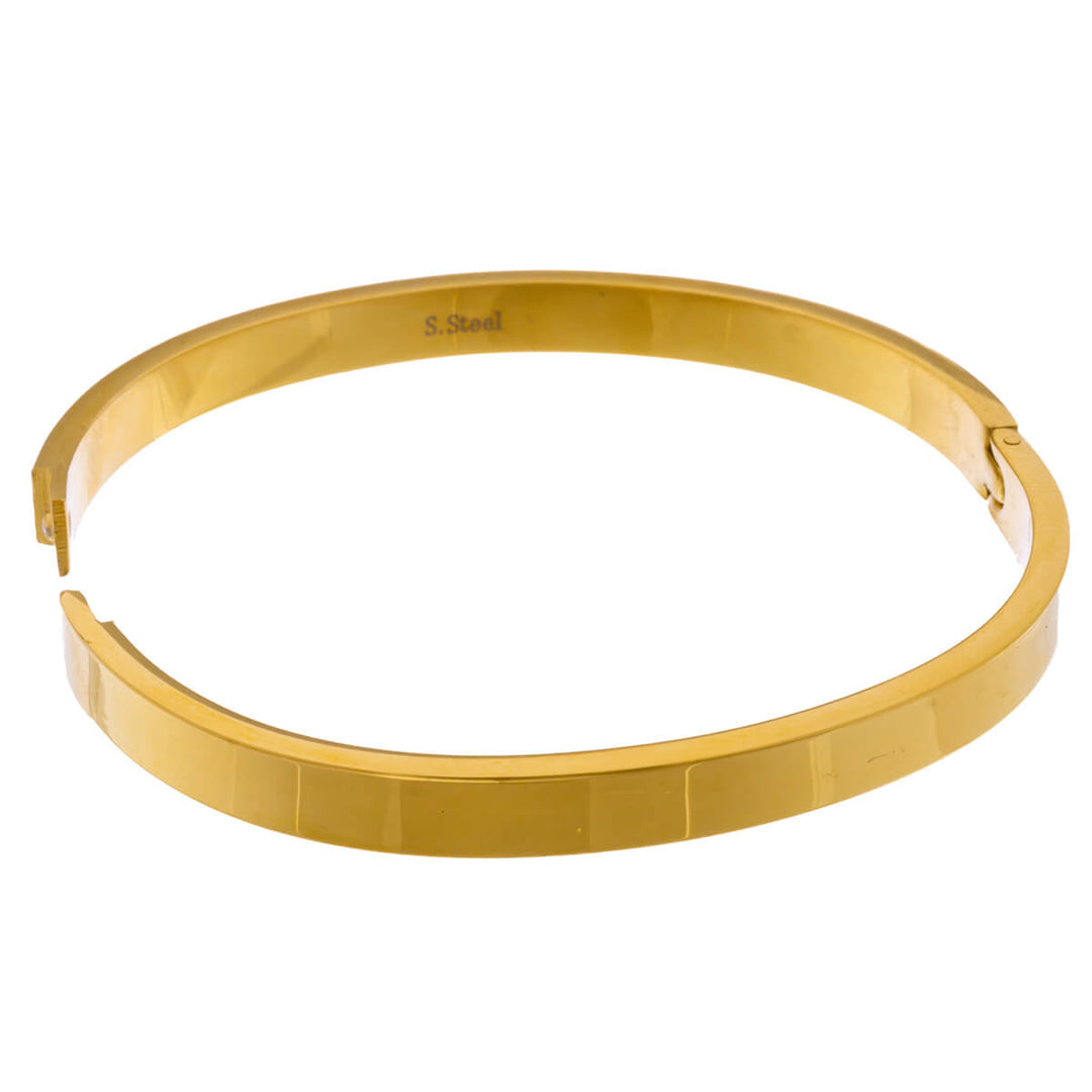 Armband i platt stål med gångjärn 6mm (Stål 316L)