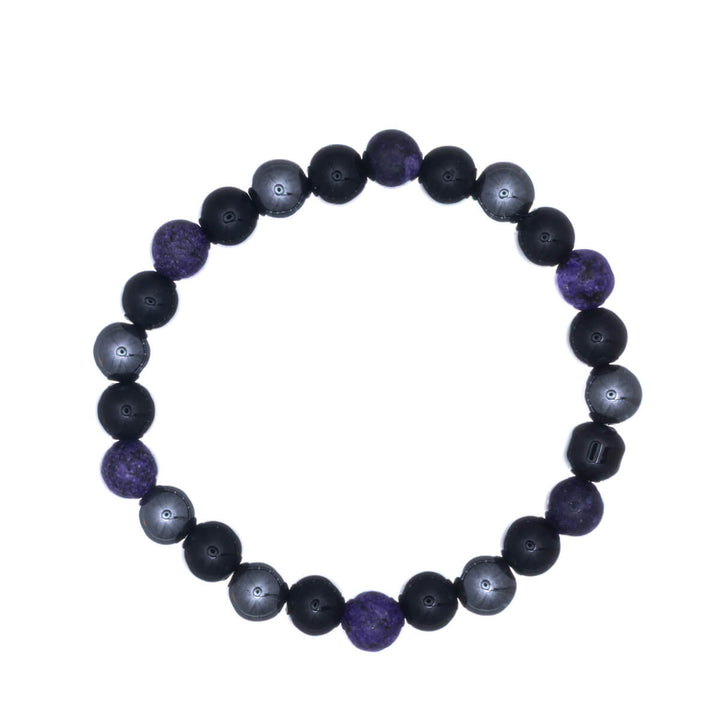 Hämatit-Steinperlenarmband, elastisch