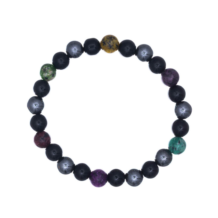 Hämatit-Steinperlenarmband, elastisch