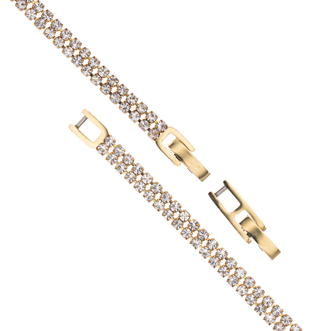 Double-row steel zirconia bracelet (316L steel)