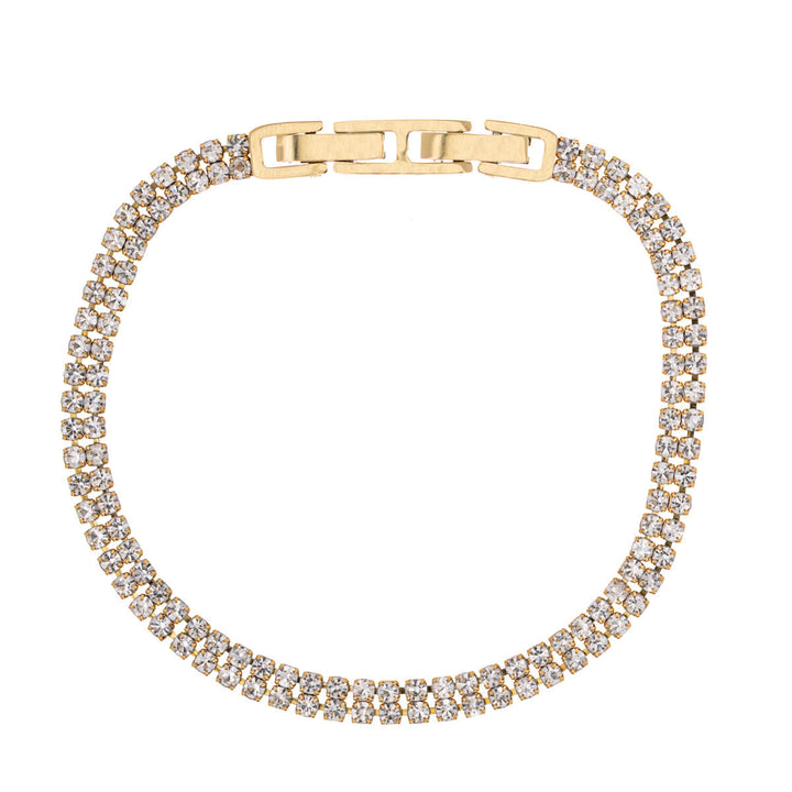 Double-row steel zirconia bracelet (316L steel)