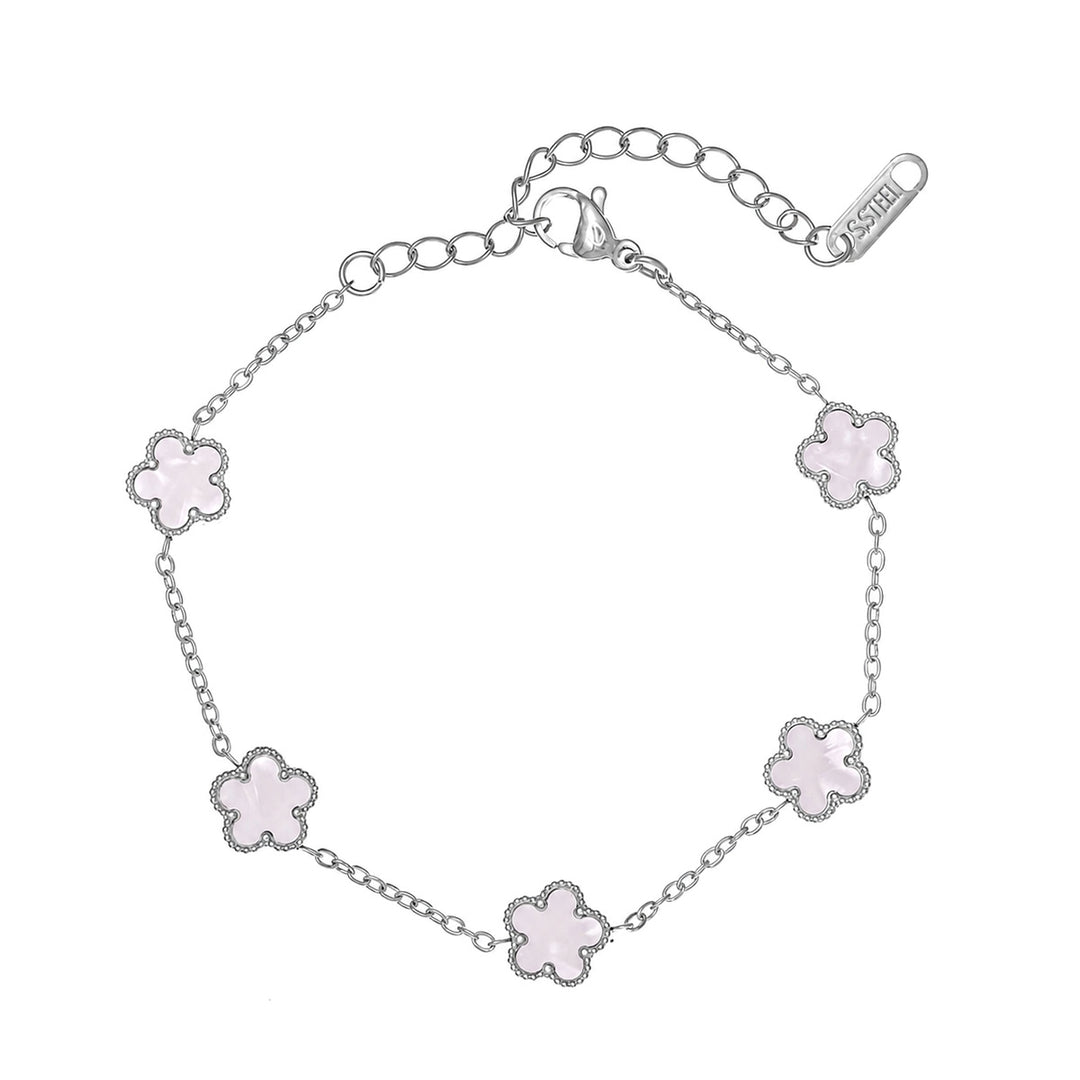 Steel four-leaf clover bracelet (316L steel)