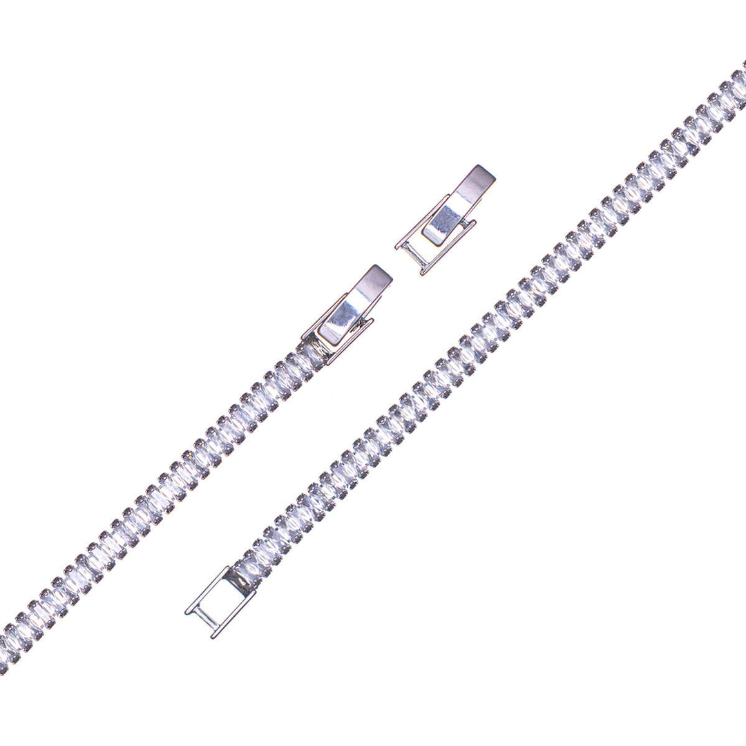 Delicate baguette zirconia tennis bracelet