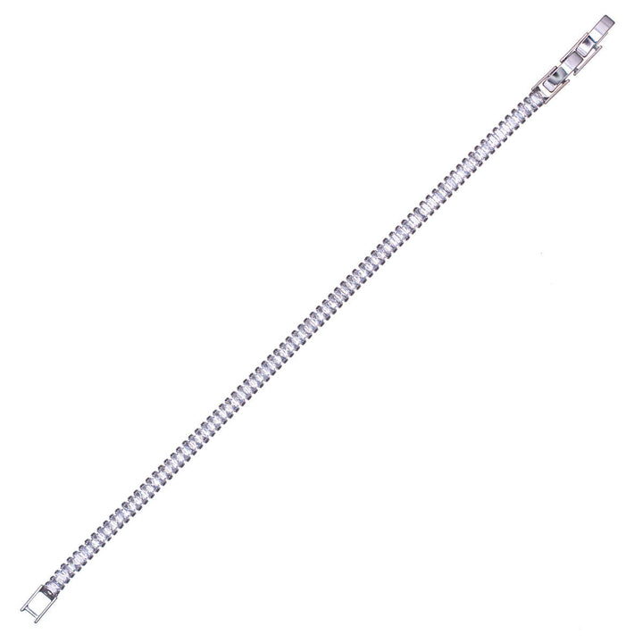 Delicate baguette zirconia tennis bracelet