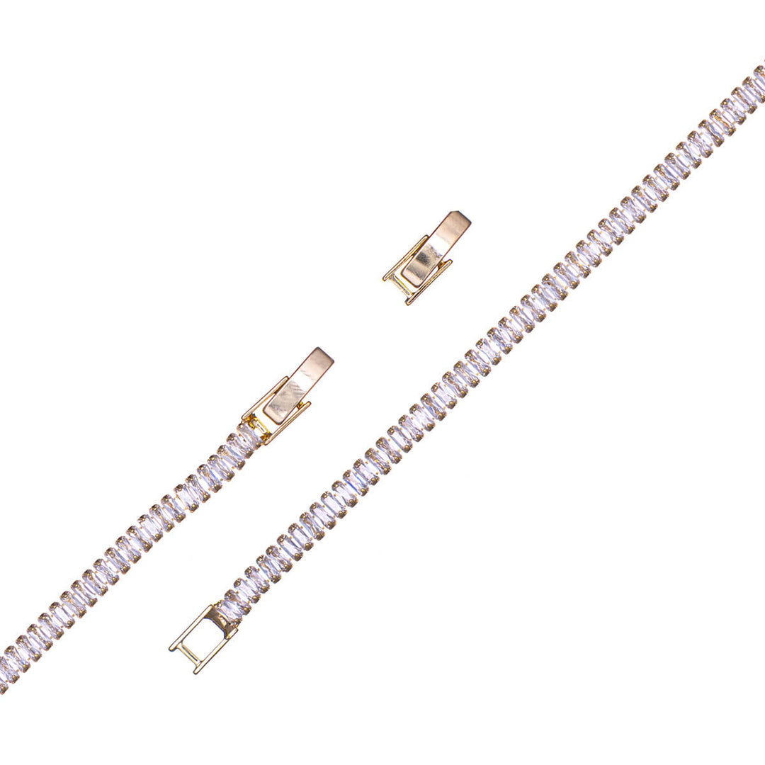 Delicate baguette zirconia tennis bracelet