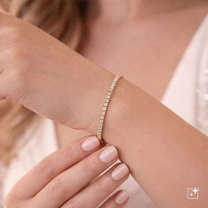 Delicate baguette zirconia tennis bracelet