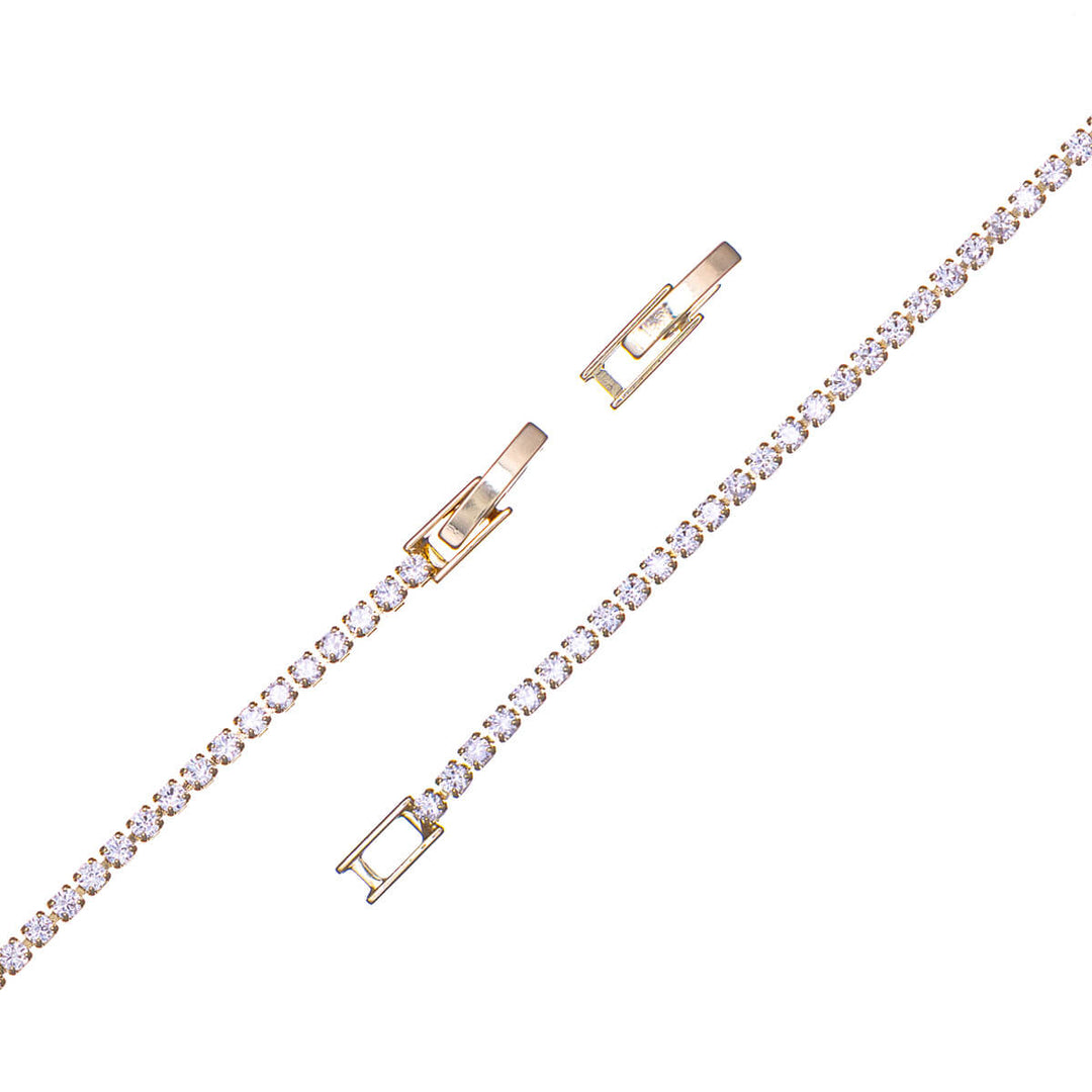 Delicate round zirconia tennis bracelet