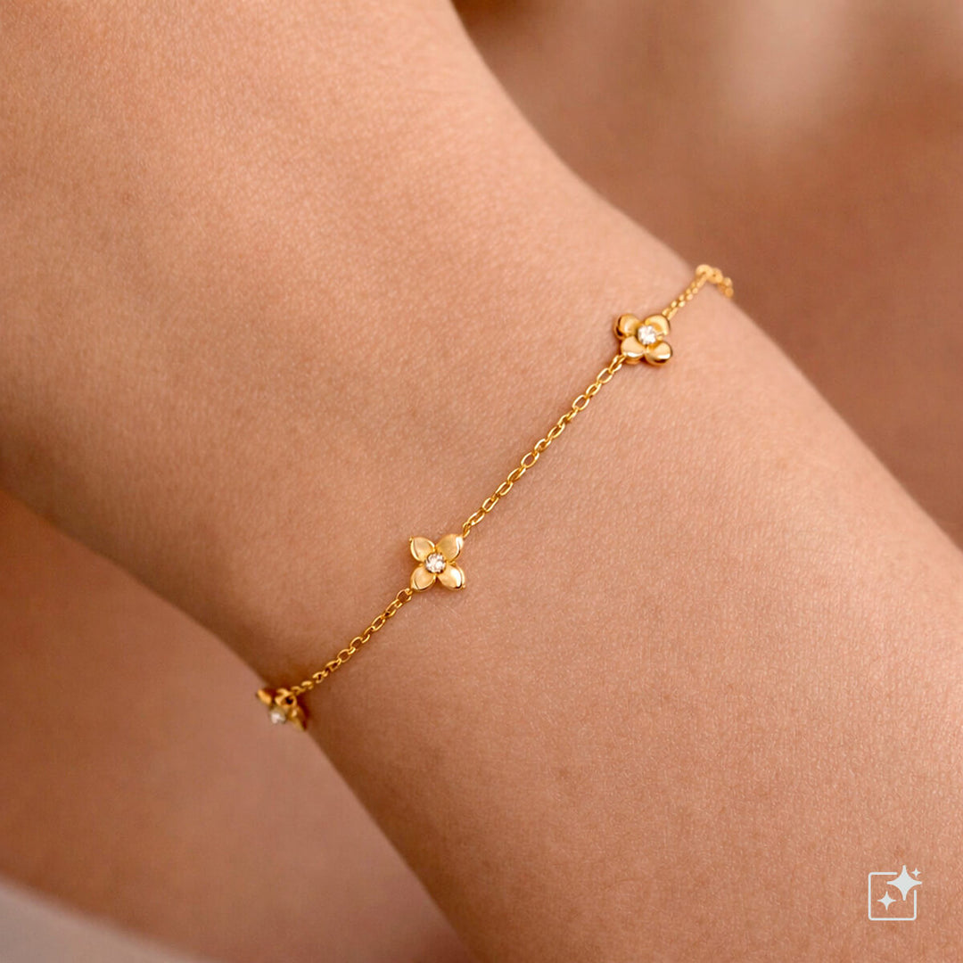 Delicate bracelet with zirconia stones (316L steel)