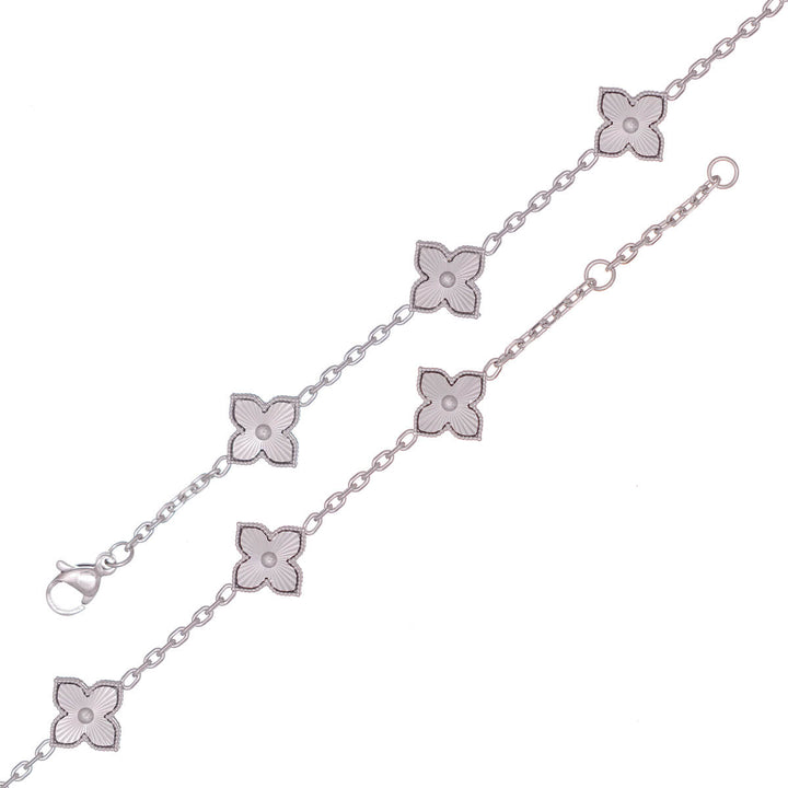 Delicate four-leaf clover bracelet (316L steel)