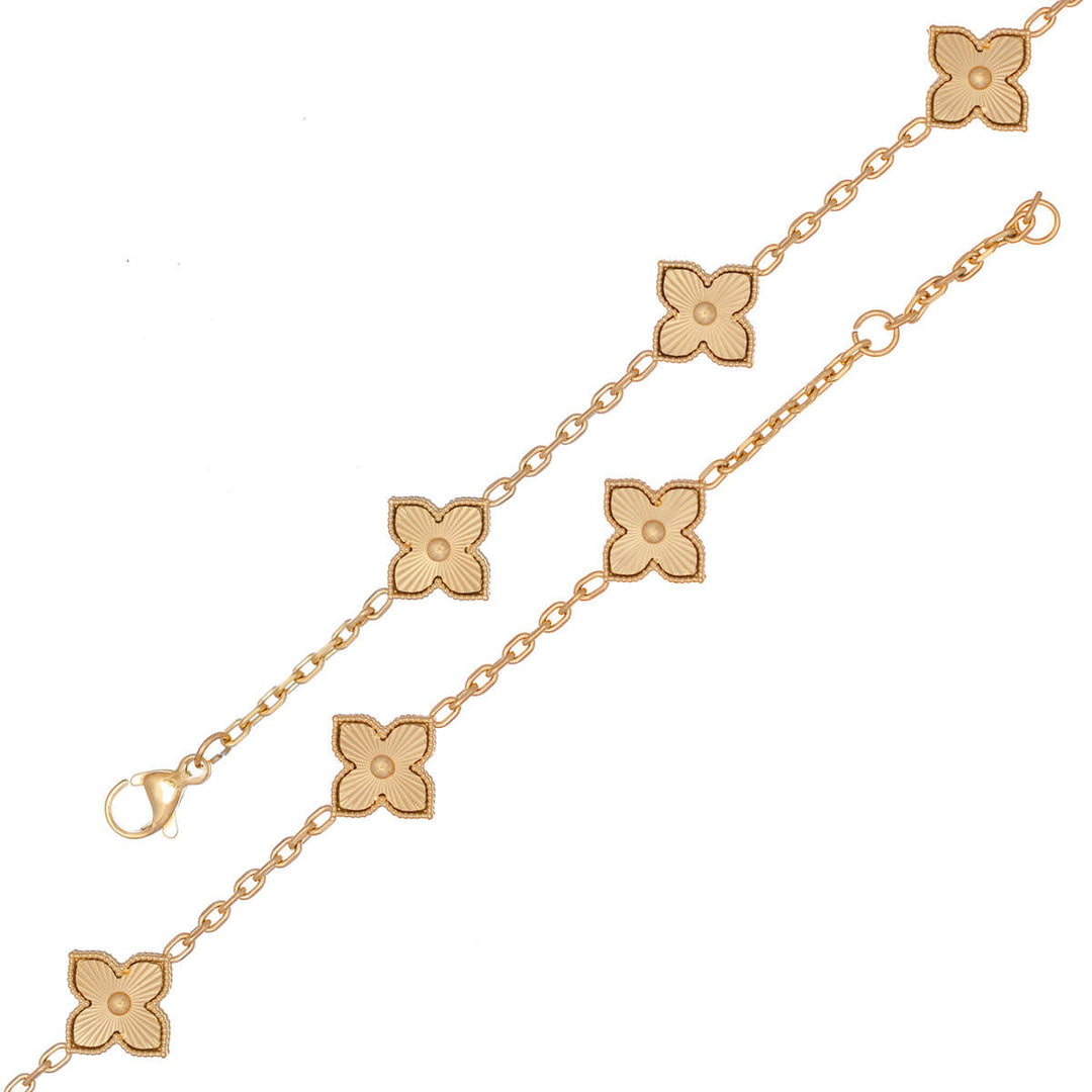 Delicate four-leaf clover bracelet (316L steel)