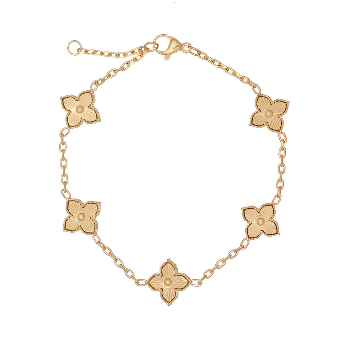 Delicate four-leaf clover bracelet (316L steel)