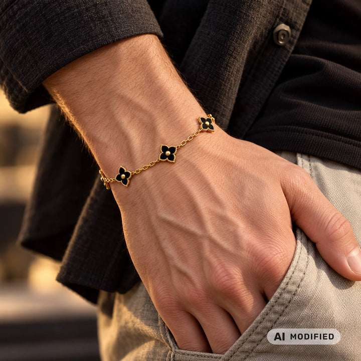 Siro Neliapila Armband mit schwarzer Oberfläche (PVD-beschichteter Stahl)