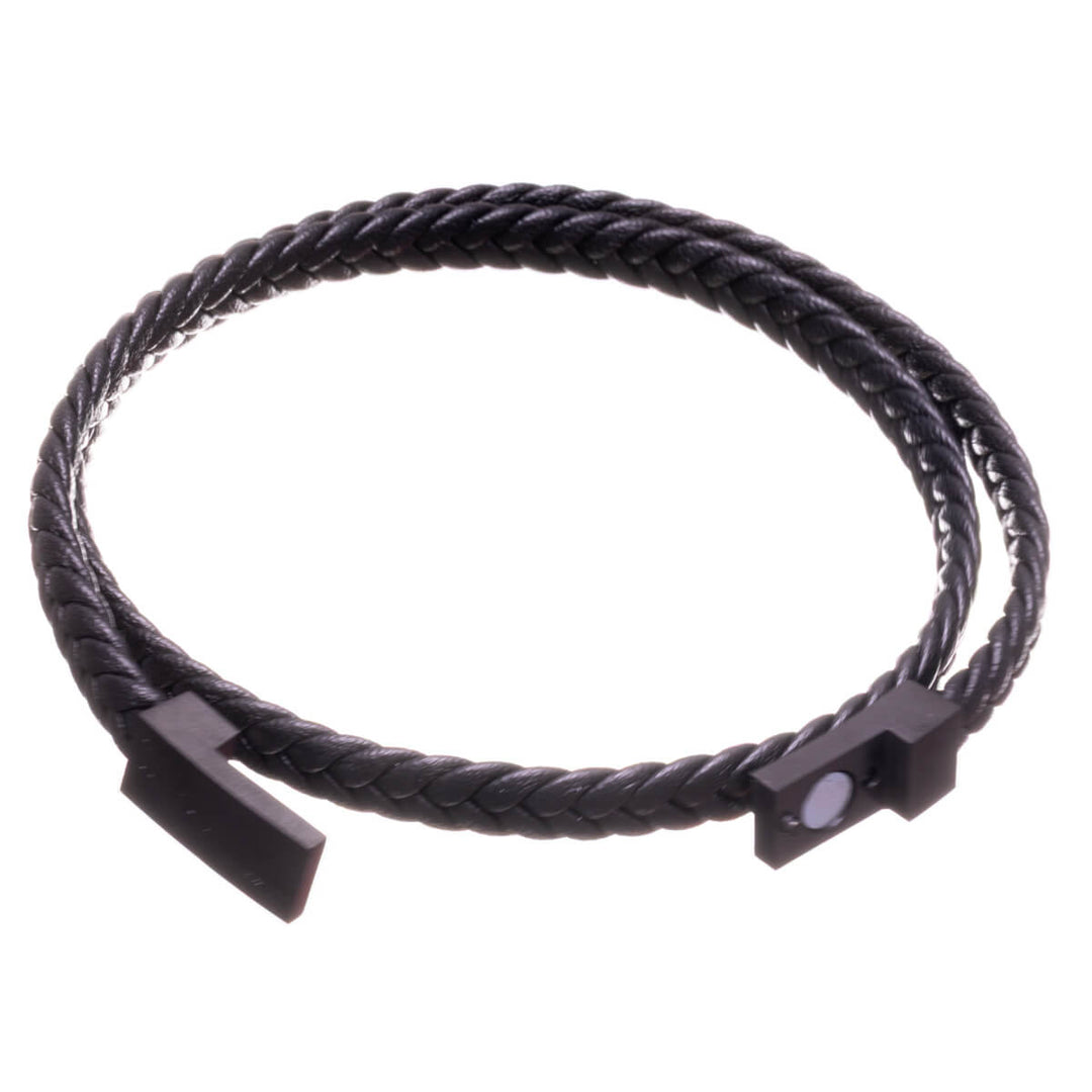 Double braided men's bracelet – Magnetic clasp
