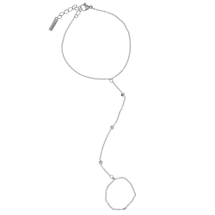 Minimalistiskt armband med ring och platta pärlor – kirurgiskt stål 316L
